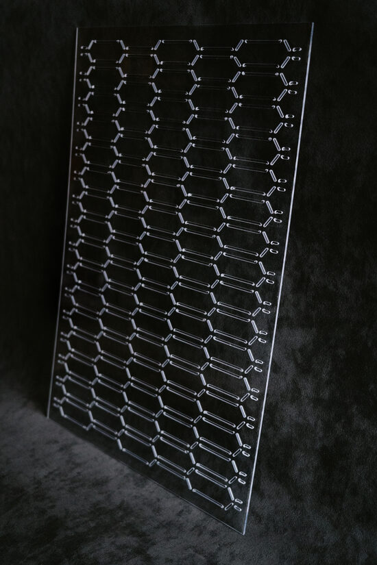 60mm overlapping hexagon, template size 420x296mm